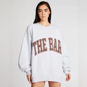 The Bar Heather Gray Chocolate Varsity Sweatshirt NEW XL